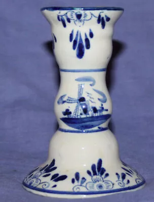 Buy Vintage Dutch Hand Painted Ceramic Pottery Candlestick • 56.39£