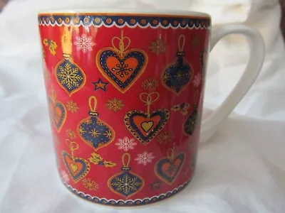 Buy Queens Vermilion Bauble Hearts Fine Bone China Christmas Coffee Tea Mug • 6£