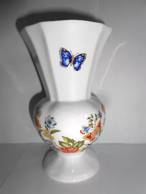 Buy Aynsley 'Cottage Garden'  Design China Bulbous Fluted Vase - 13.5cms • 3£