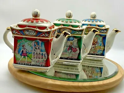 Buy Vintage Porcelain Sadler  3 Teapots- Romeo And Juliet, Hamlet & Midsummer Dream • 146£