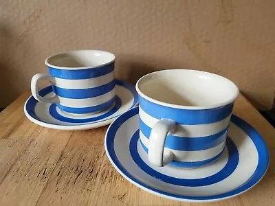Buy Vintage Cornishware Cloverleaf TG Green Cup And Saucers X 2 • 25£