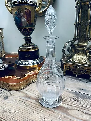 Buy Vintage Crystal Cut Glass Decanter With A Stopper • 20£