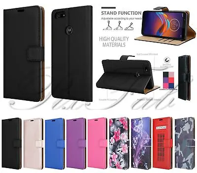 Buy For Motorola Moto E6 Play Magnetic Flip Leather Wallet Phone Case + Screen Guard • 4.75£