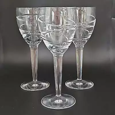 Buy Stuart Crystal By Jasper Conran Set Of 3 Large Wine Glasses. Aura Pattern.300 Ml • 139.99£