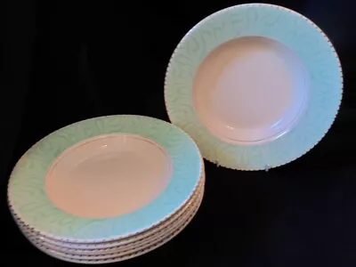 Buy 6 X Burleigh Balmoral Pattern Art Deco  Large Soup Bowls • 20£