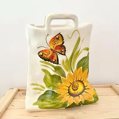 Buy Bassano Ceramic Vase Table Vase Sunflower Motif 30cm High New • 65.28£