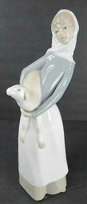 Buy Lladro Figurine #4584 Girl With Lamb Gloss Porcelain Finish - Retired - Perfect! • 33.18£