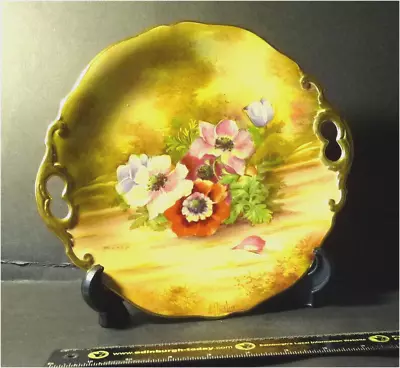 Buy Royal Winton Gold And Flower Hand Painted Cake Plate Signed • 6.99£