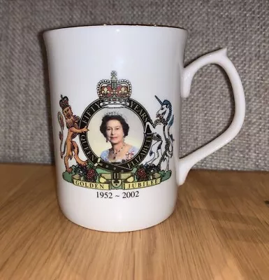 Buy Heraldic Pottery Bone China Queen Golden Jubilee Commemorative Mug 1952-2002 • 18£