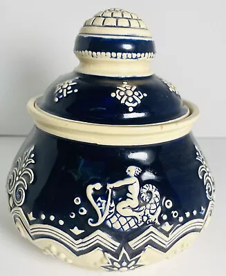 Buy Vintage Marzi Remy German Westerwald Cobalt Jar Poseidon Aquatic Scene • 35.62£