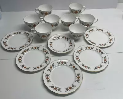 Buy Colclough Bone China Crispin Cup Set Of 8 With 1 Saucer And 5 Side Plates • 24.99£