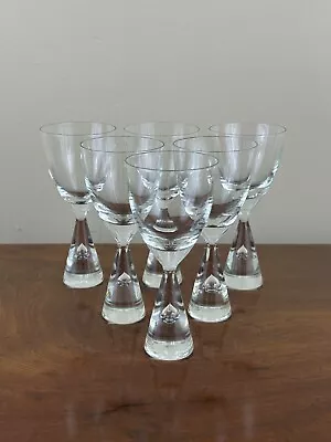 Buy VINTAGE Set X6 HOLMEGAARD Princess Bent Severin Crystal Wine Sherry Glasses 14cm • 60£