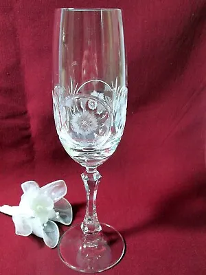 Buy Crystal Champagne Flute Glass Josair Medallion Bohemian Hobstar Hatch Hand Cut • 20.70£