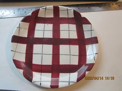 Buy Hand Painted Porcelain Burgundy Gingham “Alfred Meakin” England Side Plate • 12.80£