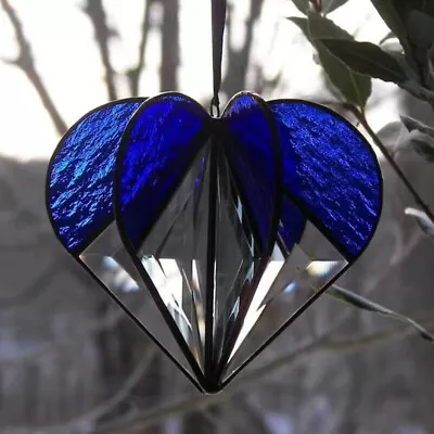 Buy 3D Heart Stained Glass Ornaments Multi-Sided Acrylic Heart Pendant  Suncatcher • 5.99£
