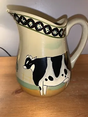 Buy Farmyard Jug Decorative Only 6.75 In’s Cows Hand Painted GOOD Unknown  • 7.50£