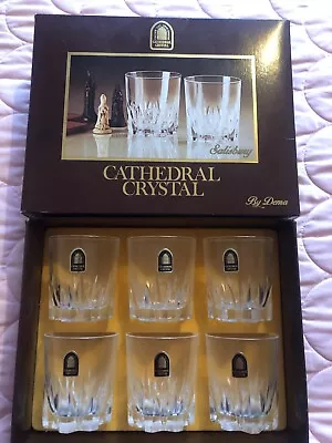 Buy Salisbury Cathedral Crystal Cut Glass Vintage Tumbler Glasses Set Of 6 Boxed  • 25£
