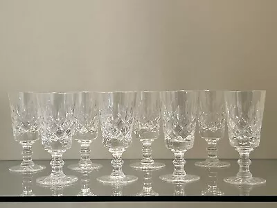 Buy Set Of 8 Quality Vintage Cut Glass Sherry / Liquer Glasses Perfect Condition • 10£