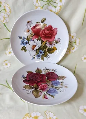 Buy Vintage  Two Kaiser West Germany Decorative Porcelain Flower Plates • 12£