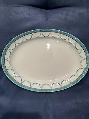 Buy ANTIQUE MINTON ENAMEL TURQUOISE & GOLD Raised Jeweled Serving  PLATE #1 • 141.75£