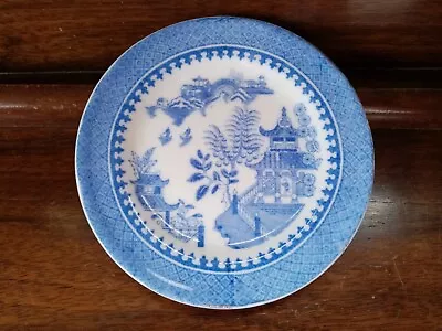 Buy Vintage Royal Worcester Blue & White Willow Pattern 10.5cm Plate/Pin Dish • 3.99£