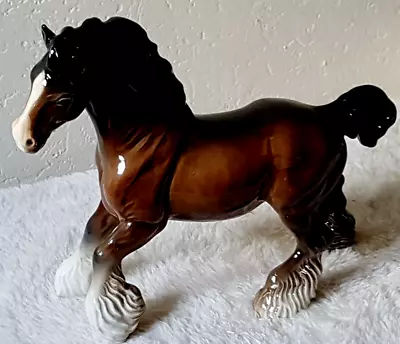 Buy Beswick Vintage Cantering Shire Horse Brown Gloss Model No.975 Lovely Condition • 29.99£
