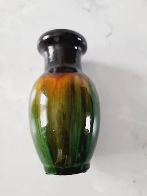 Buy Modern Oriental Japanese Pottery Vase Metallic Drip Glaze Unsigned Gorgeous 6  • 9.99£