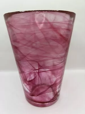 Buy Kosta Boda Mine Pink Swirl Art Glass Vase 7.5  Ulrica Hydman Vallien • 42.69£