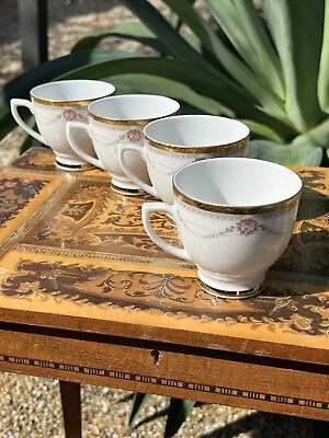 Buy Winterling  Rosiau Bavarian Porcelain China  Gold Trim Garland Set  4 Cups Vtg • 35.48£