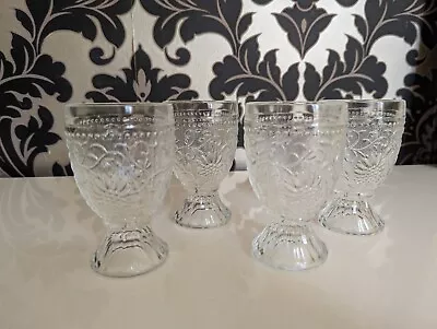 Buy Vintage Czech Pavel Panek Embossed Onion Footed Goblets Glasses X4 • 35£
