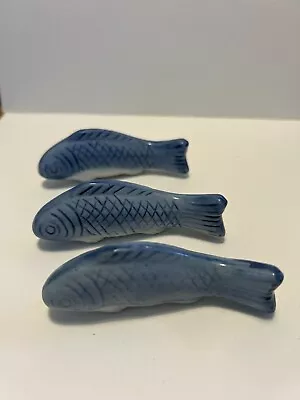 Buy Chinese Blue Koi Fish Chopstick Spoon Rests 8cm X 3 • 7£
