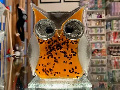 Buy Fused Glass Ornament Owl Brown - Nobilé Glassware - OWL-B-S • 39.99£
