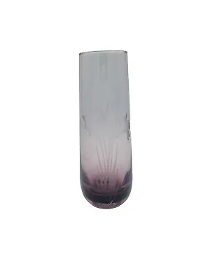 Buy Vtg Caithness Ombre Amethyst Daffodil Etched Glass Vase • 14.99£