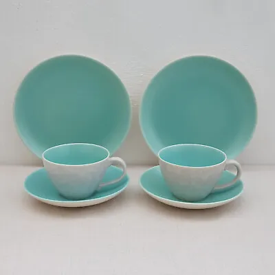 Buy Poole Twintone - Ice Green Seagull - Two Trios - Tea Cups, Saucers, Plates (#3) • 7.50£