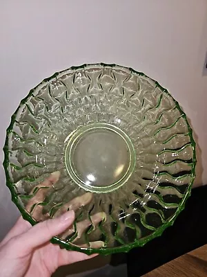 Buy Vintage Art Deco 1930's  Green Depression Glass Bowl, Dish,  Vase • 7.99£