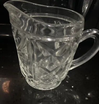 Buy VINTAGE 1930s Small Clear Star Patterned Glass Milk Or Cream Jug • 3.50£