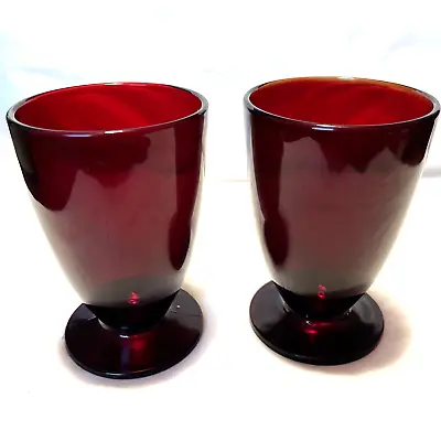 Buy Anchor Hocking Ruby Royal Red Pair Of Iced Tea Glasses • 2.89£