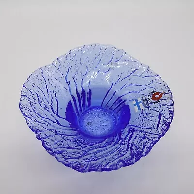 Buy Taidelasisepät Handmade In Finland Small Blue Art Glass Bowl Or Tealight Holder • 20.86£