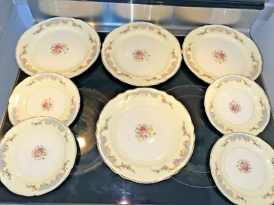 Buy Vintage Edwin M. Knowles China Co Set Of 8 Plate 4 Dinner 4 Salad/Dessert U.S.A. • 61.67£