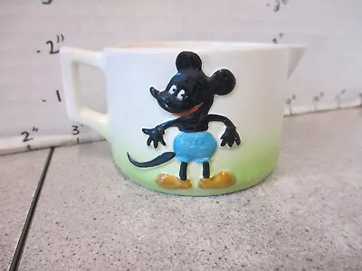 Buy DISNEY 1930s Mickey Mouse Black Ceramic Drinking Glass Cup Rich Krueger Germany • 177.89£
