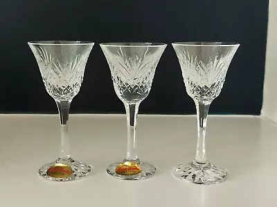 Buy 3 X Vintage Royal BRIERLEY Crystal - YORK Cut - Liqueur Glasses - 4 ¼   - Unused • 33£