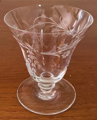 Buy Vintage Etched Crystal Sherry Glassware - 3.5  - 1940s 1950s - Exc. Cond. • 4.80£