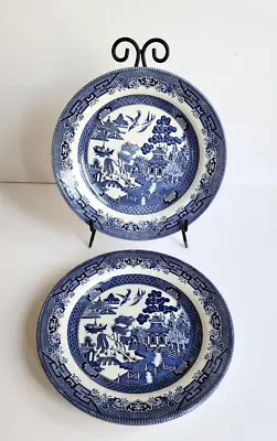 Buy Churchill Blue Willow Dinner Plates Set Of 3 Made In England 10.25  • 30.69£