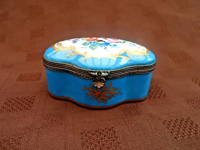 Buy Antique French Sevres Trinket/Snuff Box Hand Painted Mark &Inscription On Bottom • 40£