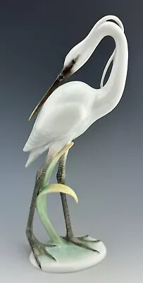 Buy 🦋 MINT HEREND Stunning 11” HERON Natural Bird Figurine • 523.75£