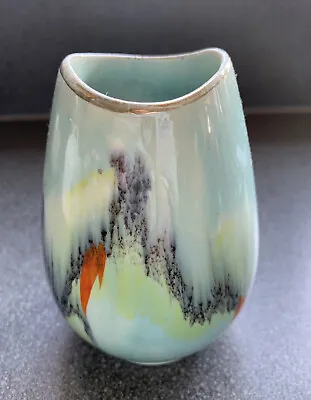 Buy Beautiful 50s Vintage Blue/ Orange Small Vase Germany Drip Glaze Pottery 10 555 • 9.99£