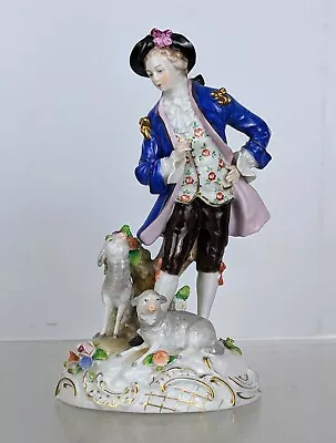 Buy Vintage Sitzendorf Porcelain China Figurine Figure Nobleman Gent Sheep Lambs NR • 49.95£