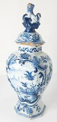 Buy Antique Dutch Delft 18th Century Blue And White Hexagonal Garniture Vase • 560.29£