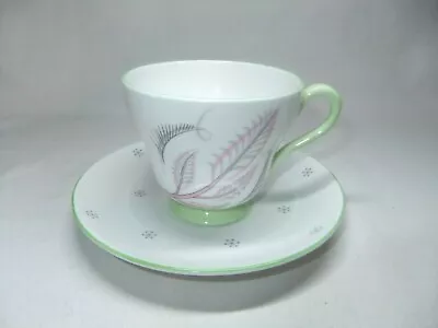 Buy Shelley  Coffee Cup & Saucer Regent Pattern 2406 Bone China Green Collectable • 9.99£