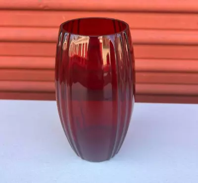 Buy Vintage Royal Ruby Vase Anchor Hocking 8  • 21.19£